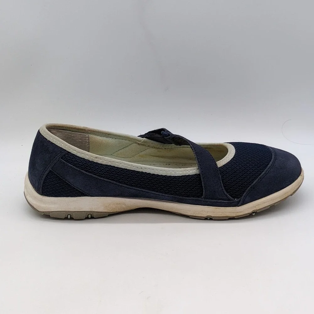 Duluth Trading Co Shoes Womens Blue 9.5‎ Leather Mary Jane Hook Loop Comfort
